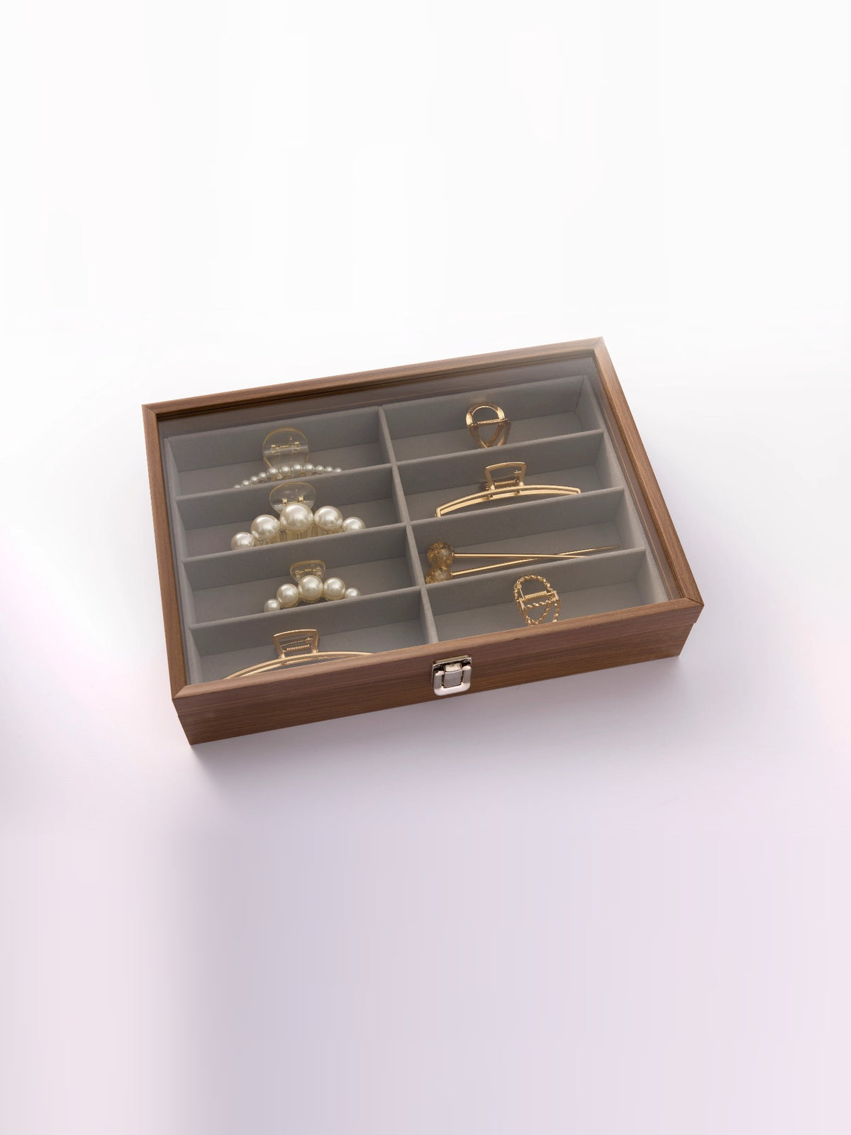 Accessoires Box aus Holz mit 8 Fächern